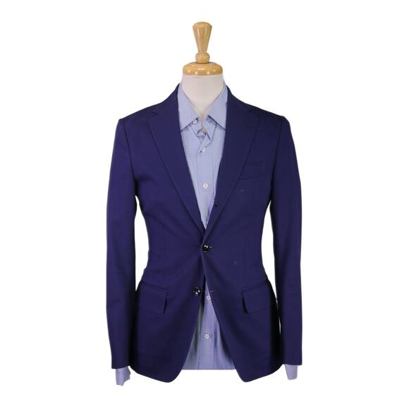 Massimo Piombo Purple Cotton 3/2 Rolled Blazer Jacket Slim Fit 36R 36S - Picture 1 of 10